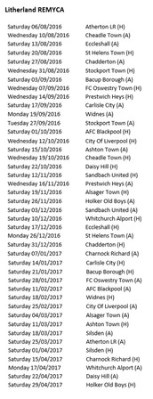 The 2016-17 First team fixtures are out!